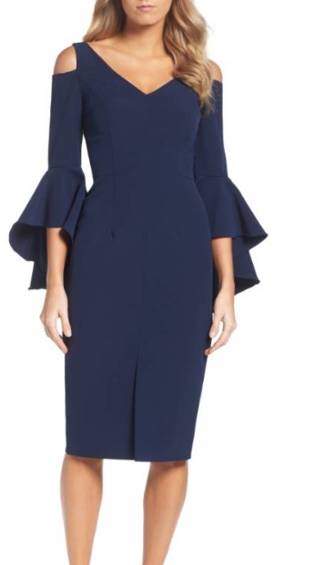 navy wedding guest outfit