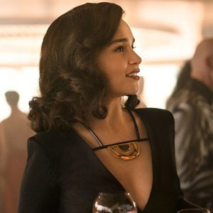Get Emilia Clarkes Long Black Gown From Solo A Star Wars Story
