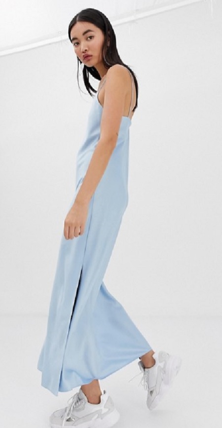 satin cami maxi slip dress